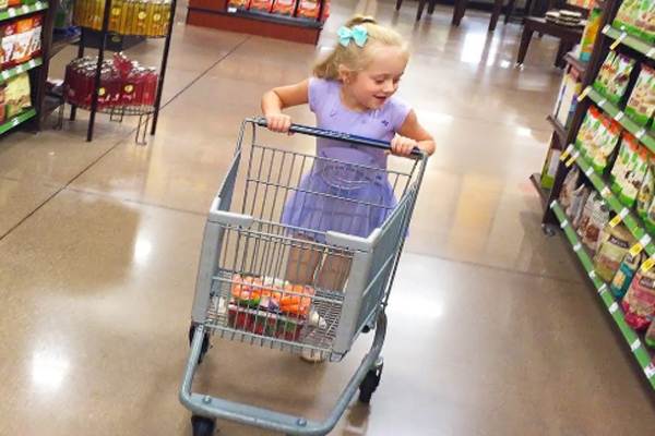 kid in shopping cart